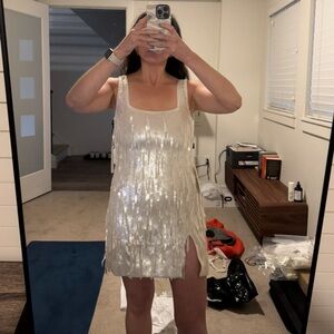 STAUD Le Sable Dress. Size Small. Pearl